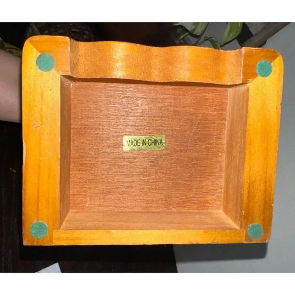 Crown Court Jewelry Box Golden  Brown Wood finish.‎